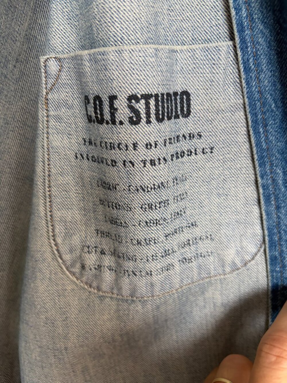 C.O.F. Studio Denim Chore Blazer Light Wash M